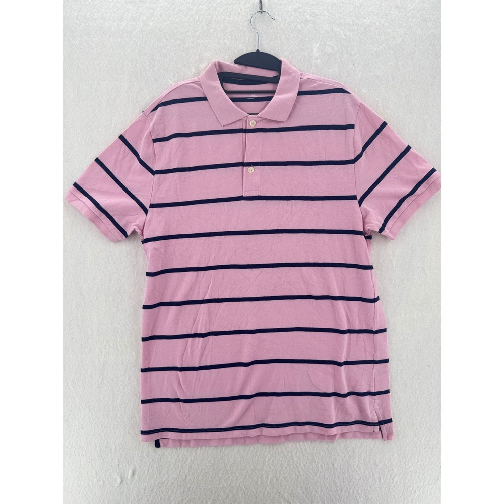 Gap - Polo Shirt Striped Pique Cotton - Pink Navy - XL - Mens